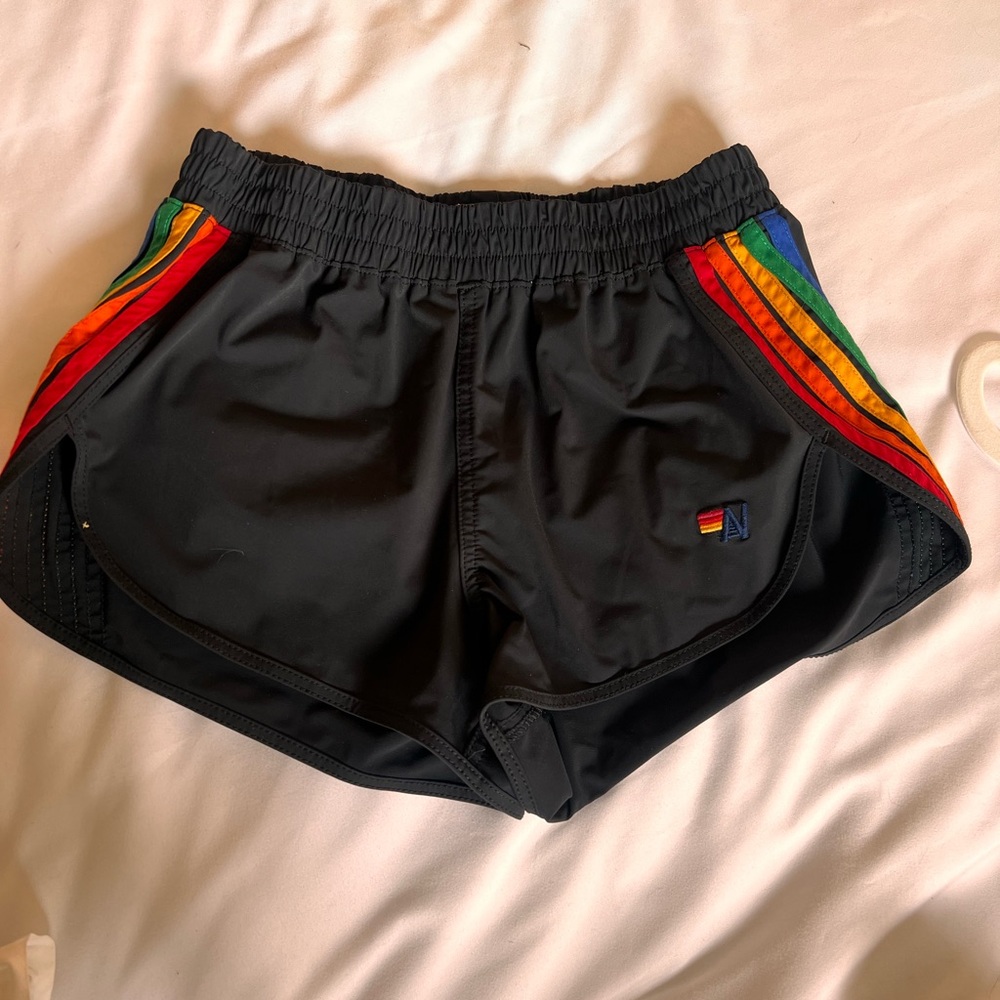 Aviator Nation stripe flex board shorts
